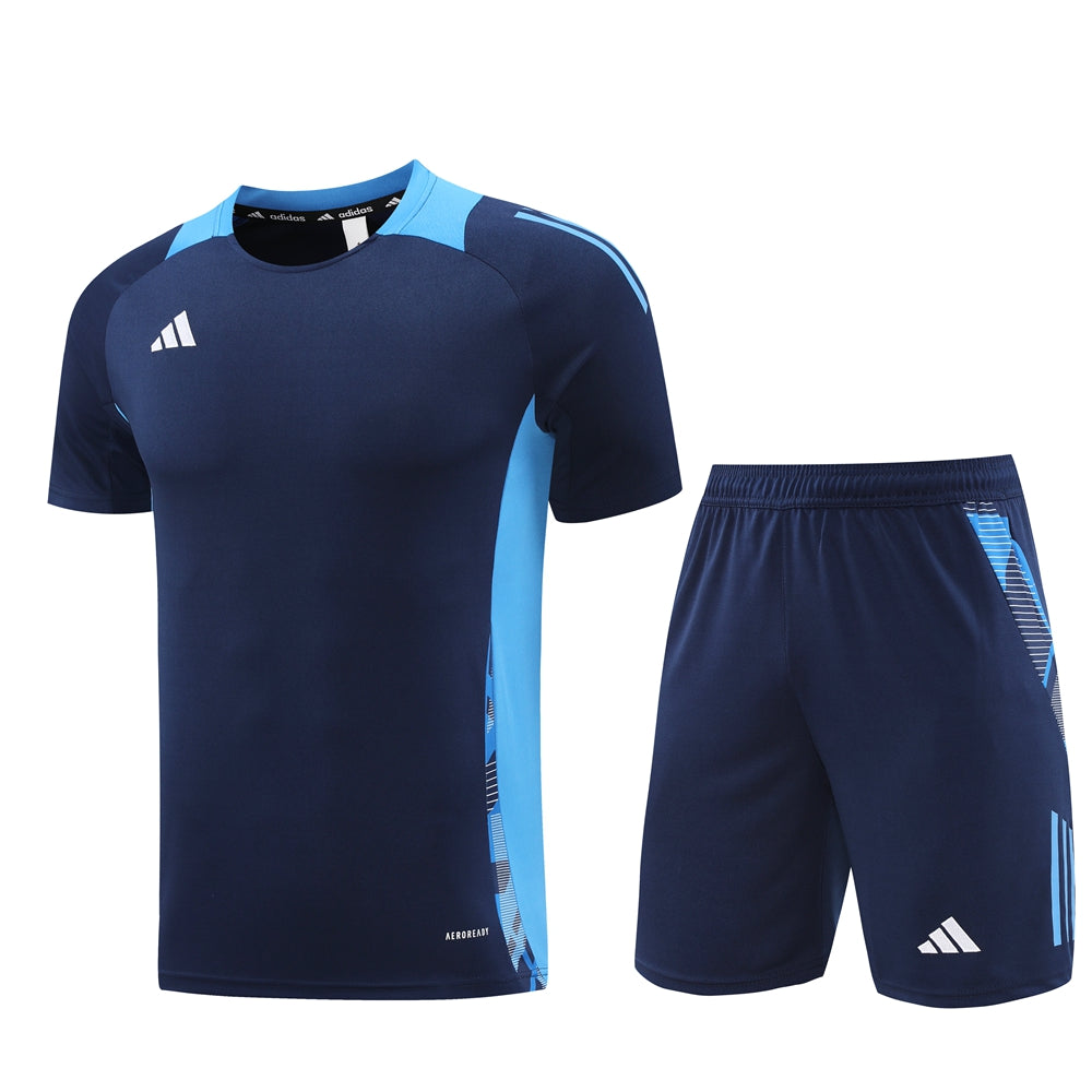 Adidas Short Sleeve Training Jersey Set - AD08- Black/Blue