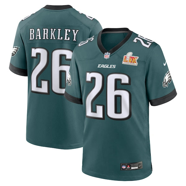 Saquon Barkley Philadelphia Eagles Nike Super Bowl LIX Game Player Jersey - Midnight Green
