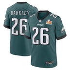 Saquon Barkley Philadelphia Eagles Nike Super Bowl LIX Game Player Jersey - Midnight Green