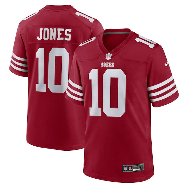 Mac Jones San Francisco 49ers Nike Team Game Jersey -  Scarlet