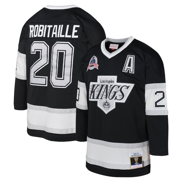 Luc Robitaille Los Angeles Kings Youth 1992 Blue Line Player Jersey - Black