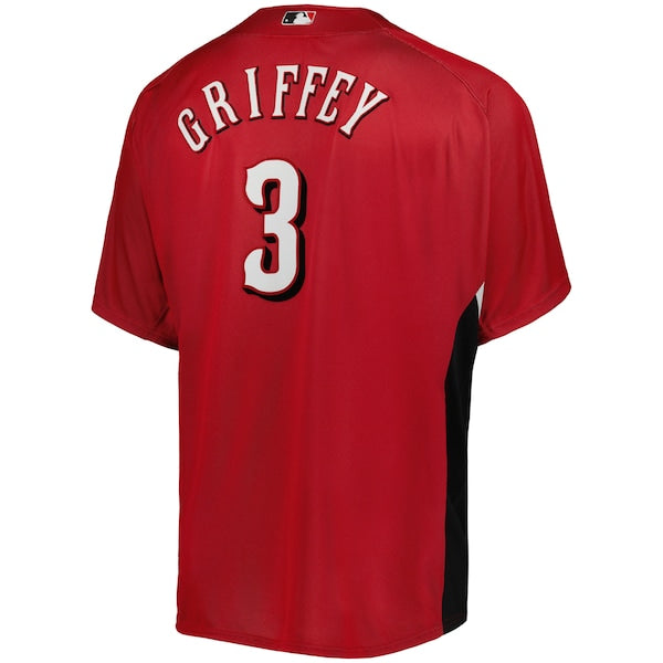 Ken Griffey Jr. Cincinnati Reds Cooperstown Collection Mesh Batting Practice Button-Up Jersey - Red