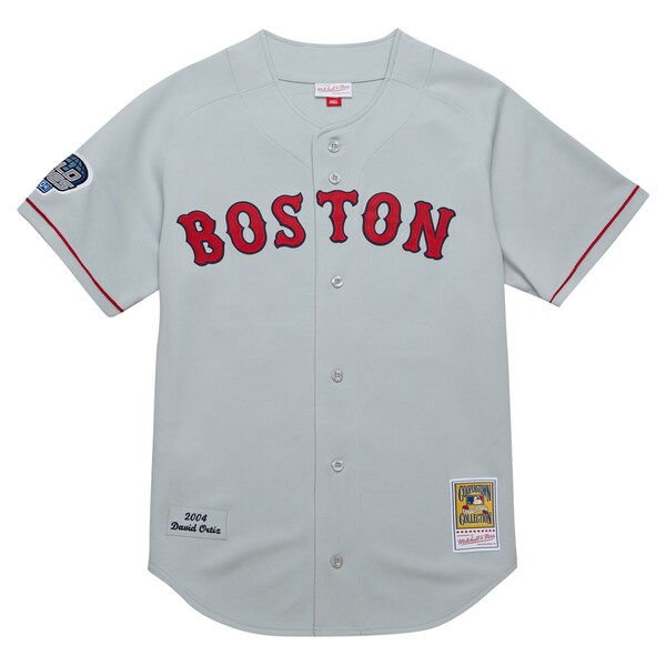 David Ortiz Boston Red Sox 2004 Cooperstown Collection Authentic Throwback Jersey - Gray