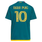 Riqui Puig LA Galaxy adidas Youth 2024 LA Kit Replica Player Jersey - Green