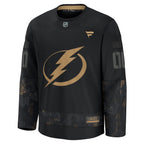 Tampa Bay Lightning  2024 Military Appreciation Personalized Long Sleeve Practice Jersey - Black