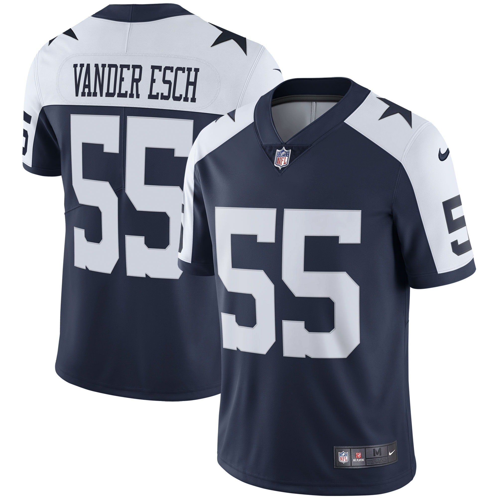 Leighton Vander Esch Nike Dallas Cowboys Color Rush Vapor Limited Jersey - White/Navy
