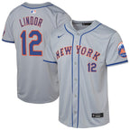 Francisco Lindor New York Mets Nike Youth Road Limited Player Jersey - Gray