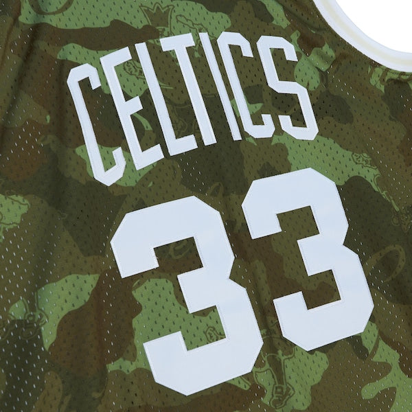 Larry Bird Boston Celtics Hardwood Classics 1985/86 Ghost Green Swingman Jersey - Camo