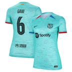 Gavi Barcelona Nike Women's 2023/24 Third Replica Jersey - Aqua