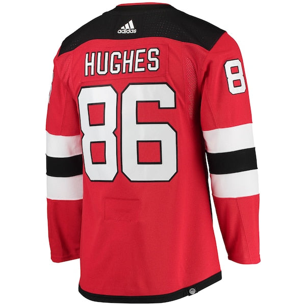 Jack Hughes New Jersey Devils adidas Home Primegreen Authentic Player Jersey - Red/Black