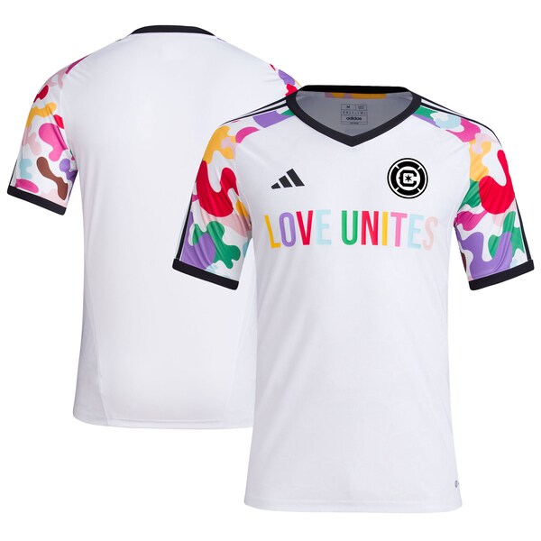 Chicago Fire adidas 2024 Pride Pre-Match Top - White