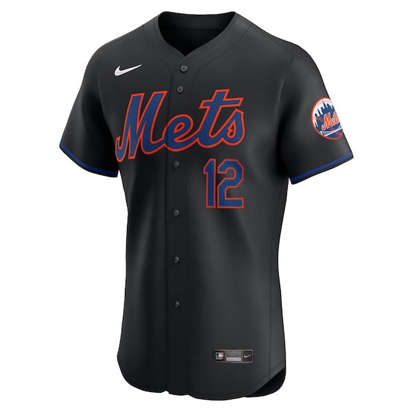 Francisco Lindor New York Mets Nike Alternate Elite Player Jersey - Black