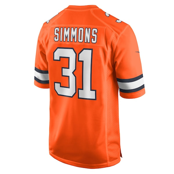 Justin Simmons Denver Broncos Nike Alternate Game Jersey - Orange/Navy