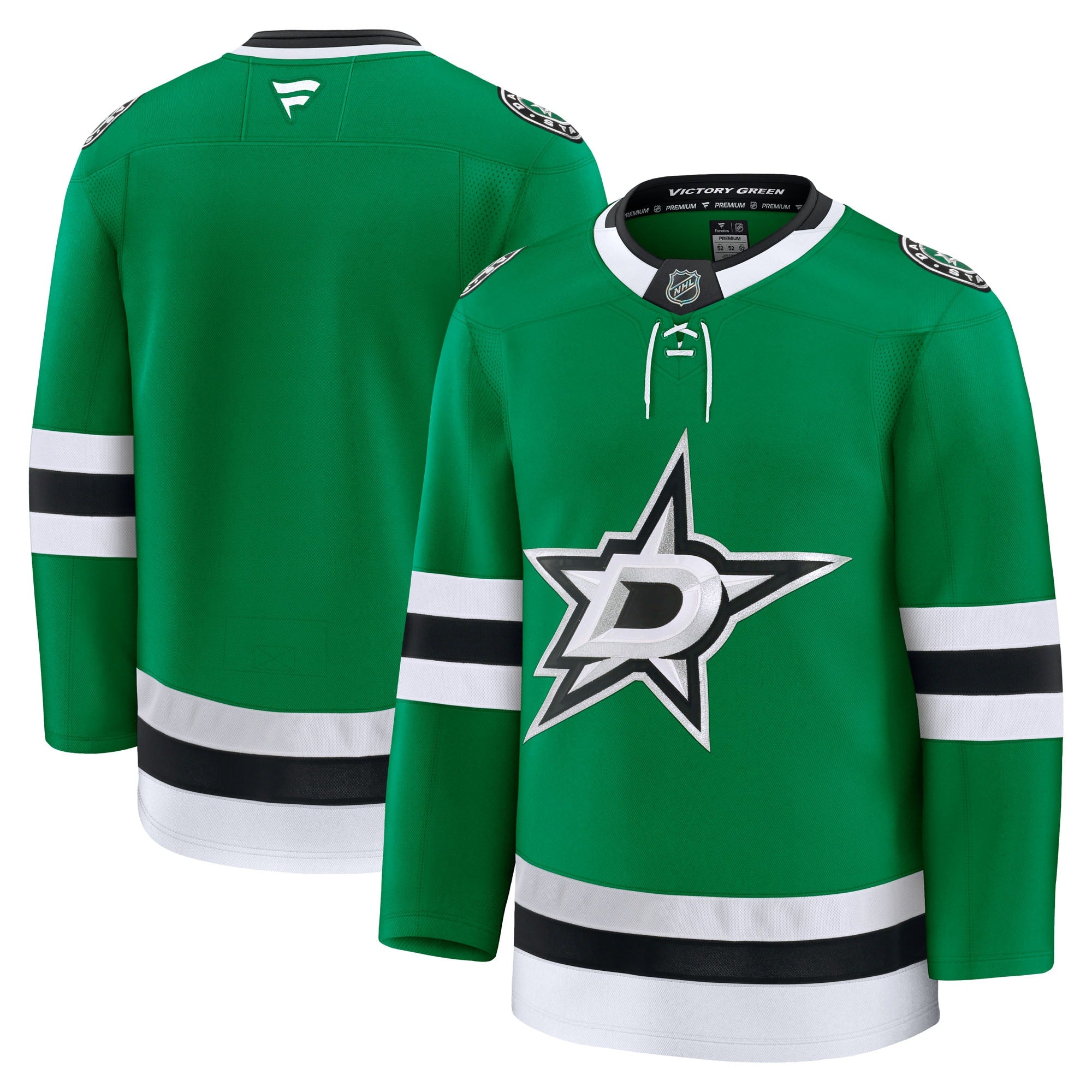 Dallas Stars  Away Premium Jersey - White/Black/Kelly Green