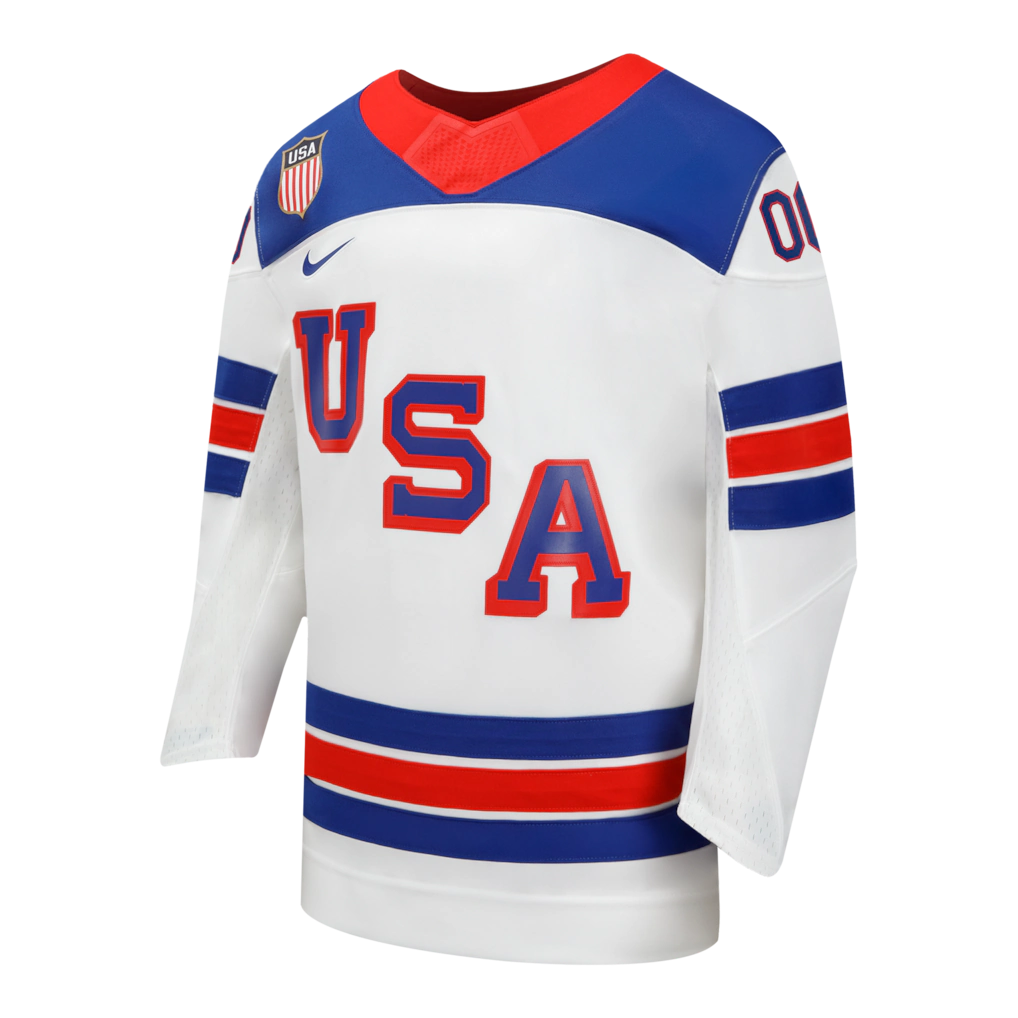 USA Hockey Nike White 2026 Away Replica Custom Jersey