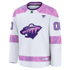 Minnesota Wild  2024 Hockey Fights Cancer Custom Practice Jersey - White