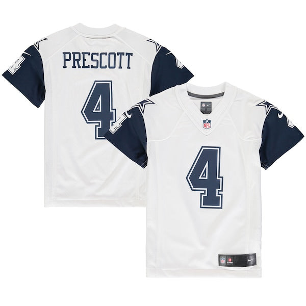 Dak Prescott Dallas Cowboys Nike Youth Color Rush Game Jersey - White/Navy
