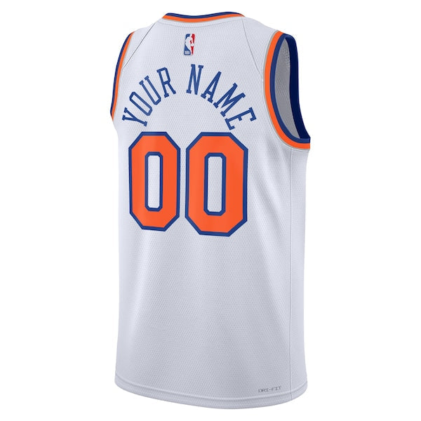 New York Knicks Nike Unisex Swingman Custom Jersey White - Association Edition/Blue
