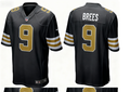 Men's New Orleans Saints Drew Brees Nike Black Alternate Game Jersey