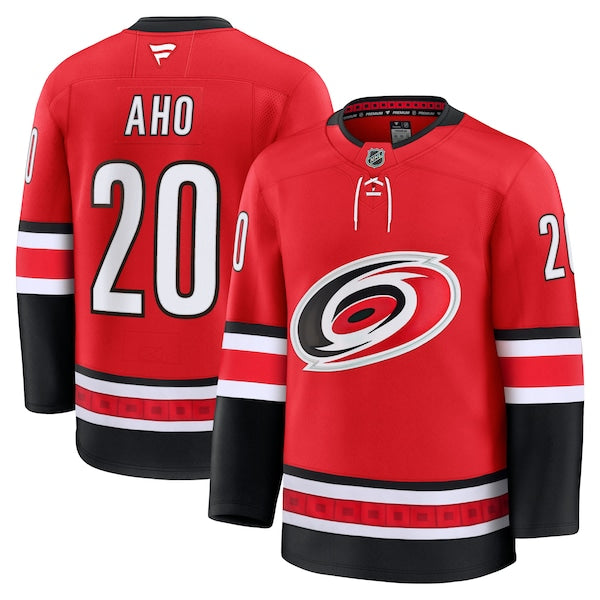 Sebastian Aho Carolina Hurricanes  Alternate Premium Jersey - Red/Black/White