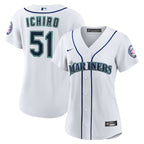 Women's Seattle Mariners Ichiro Suzuki Nike White 2025 Baseball Hall of Fame Replica Jersey