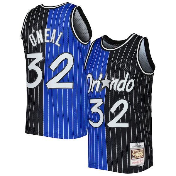 Shaquille O'Neal Orlando Magic Hardwood Classics 1994/95 Split Swingman Jersey - Blue/Black