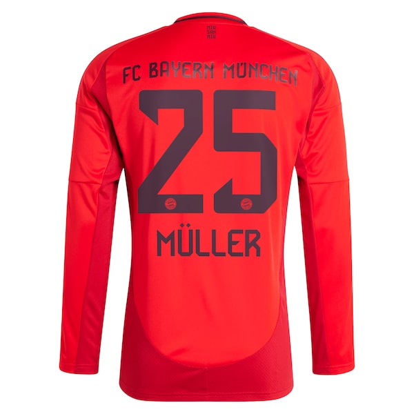 Thomas Müller Bayern Munich adidas 2024/25 Home Replica Long Sleeve Player Jersey - Red