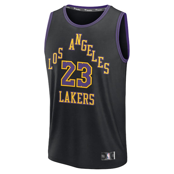 LeBron James Los Angeles Lakers  Youth 2025/26 City Edition Fast Break Jersey - Black