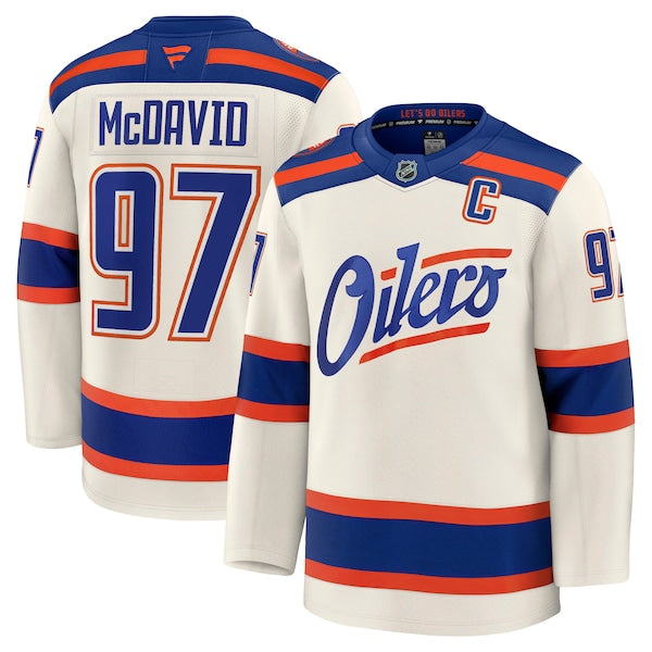 Connor McDavid Edmonton Oilers  Alternate Premium Jersey - Light Beige