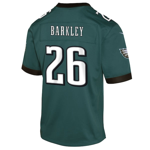 Saquon Barkley Philadelphia Eagles Nike Youth Super Bowl LIX Game Player Jersey - Midnight Green