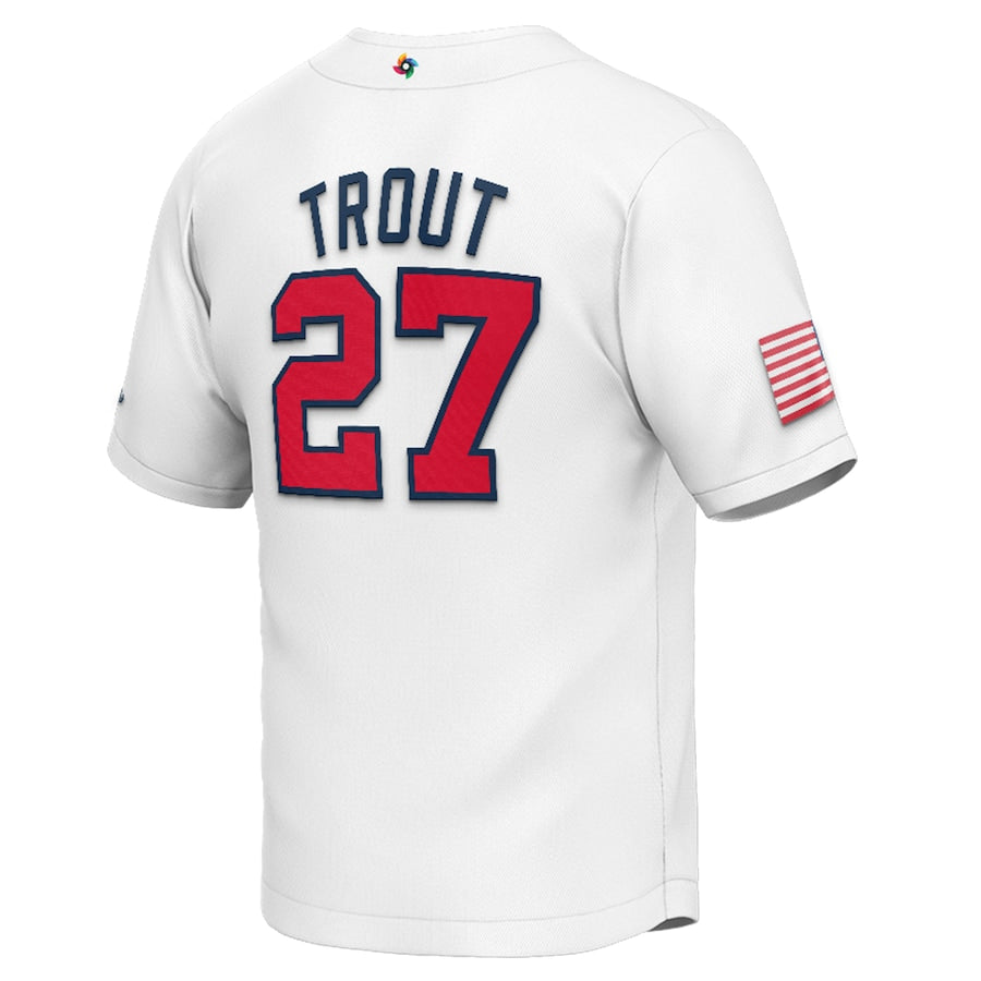 Mike Trout USA Baseball Youth 2023 World Baseball Classic Replica Player Jersey - White