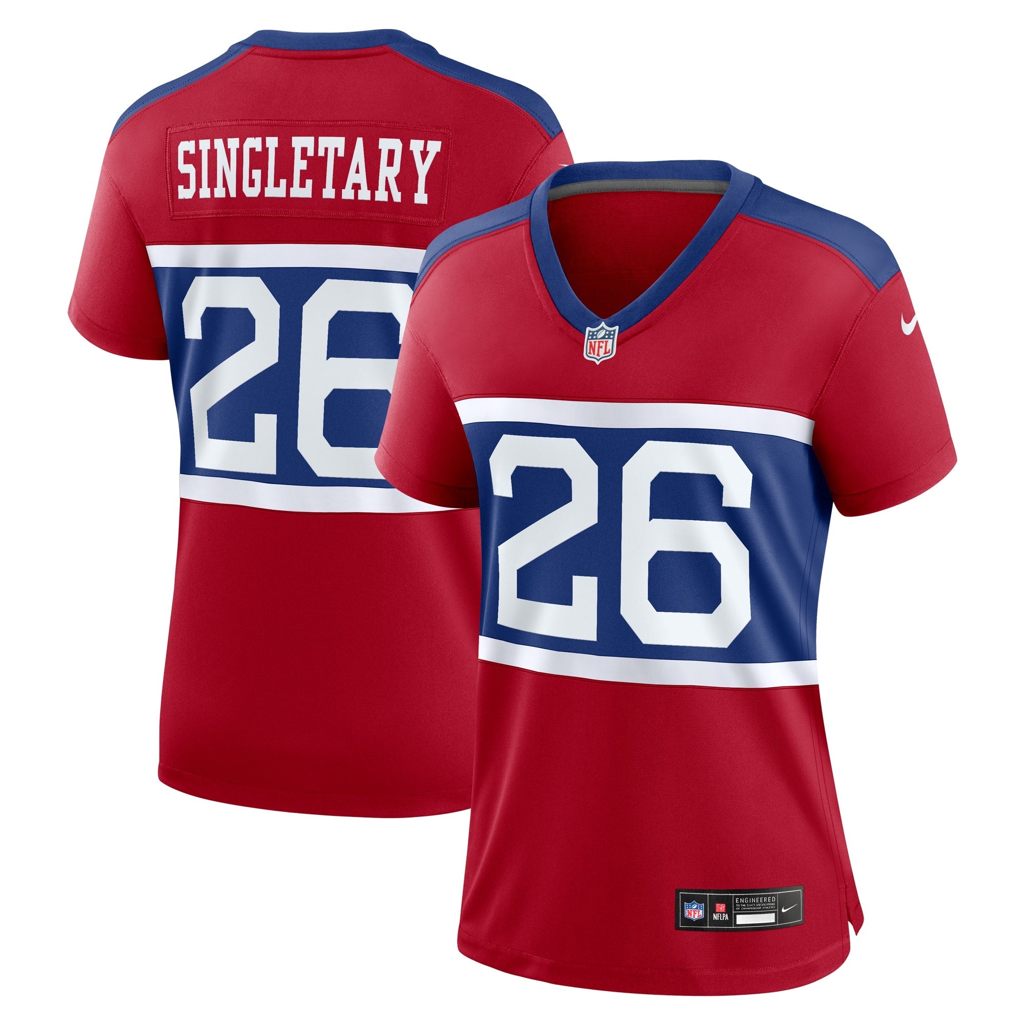 Devin Singletary New York Giants Nike Women's  Game Jersey -  Royal/Red