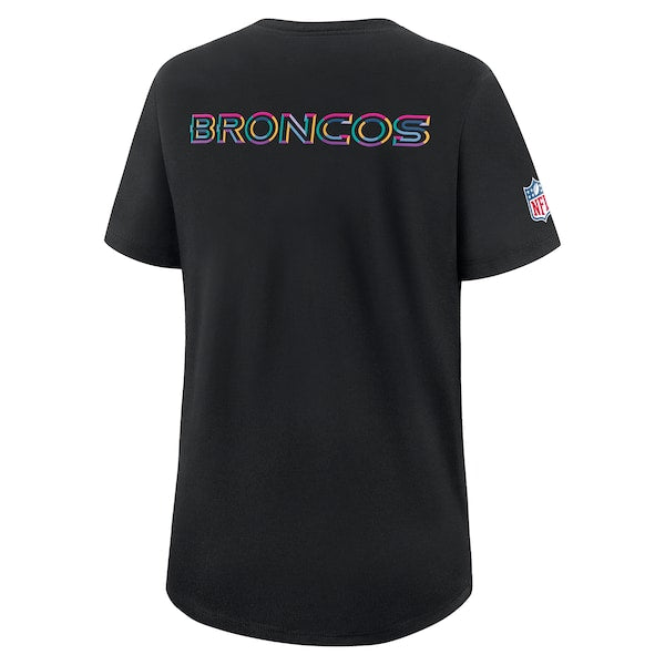 Denver Broncos Nike Women's 2025 NFL Crucial Catch Tri-Blend Dri-FIT T-Shirt - Black