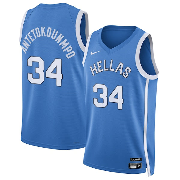 Giannis Antetokounmpo Greece Basketball Nike 2024 Summer Olympics Player Limited Basketball Jersey - Blue