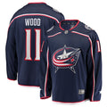 Miles Wood Columbus Blue Jackets  Home Breakaway Jersey - Navy