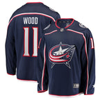 Miles Wood Columbus Blue Jackets  Home Breakaway Jersey - Navy