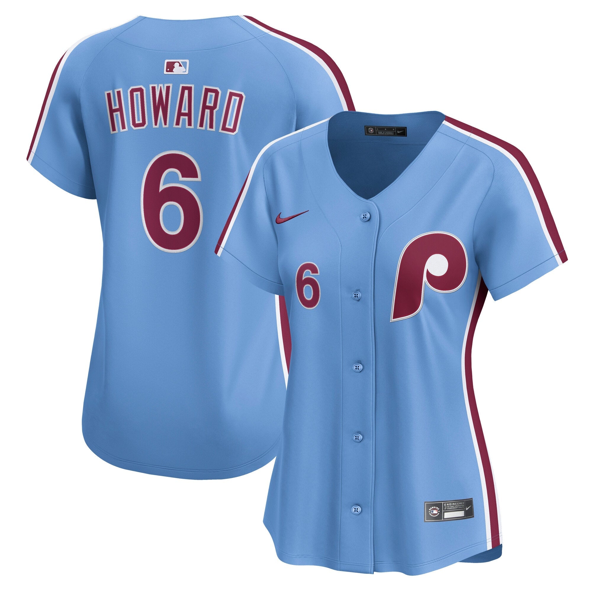 Ryan Howard Philadelphia Phillies Nike Women's Limited Jersey - White/Light Blue