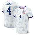 Naomi Girma USMNT Nike Youth 2025 Home Replica Player Jersey - White