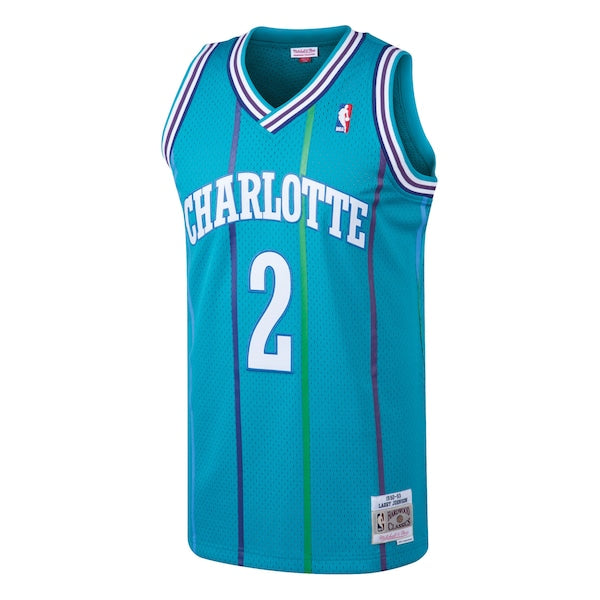 Larry Johnson Charlotte Hornets 1992/93 Hardwood Classics Swingman Jersey - Teal