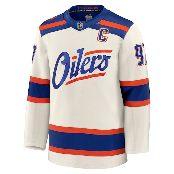 Connor McDavid Edmonton Oilers  Alternate Premium Jersey - Light Beige