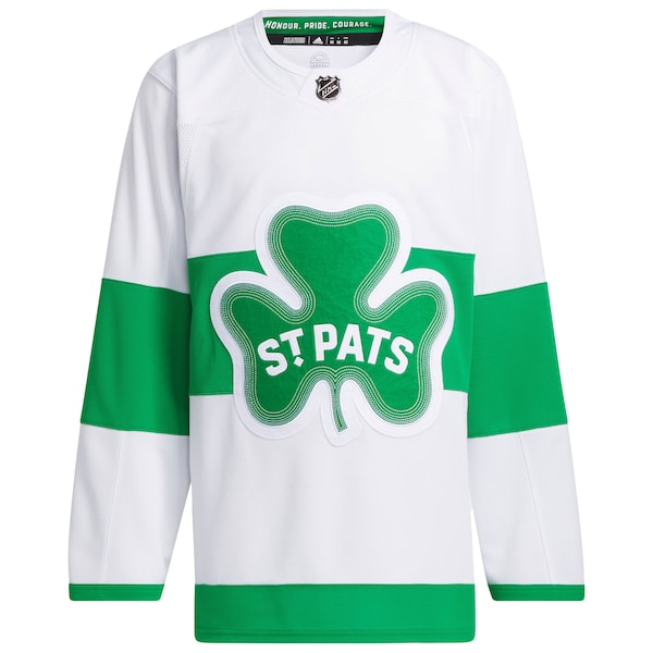 Toronto Maple Leafs adidas St. Patricks Alternate Primegreen Authentic Jersey - White