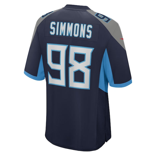 Jeffery Simmons Tennessee Titans Nike  Game Jersey -  Navy