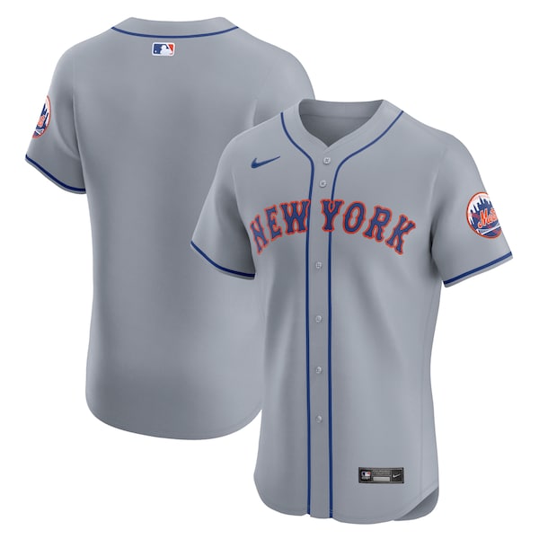 New York Mets Nike Road Vapor Premier Elite Patch Jersey - Gray