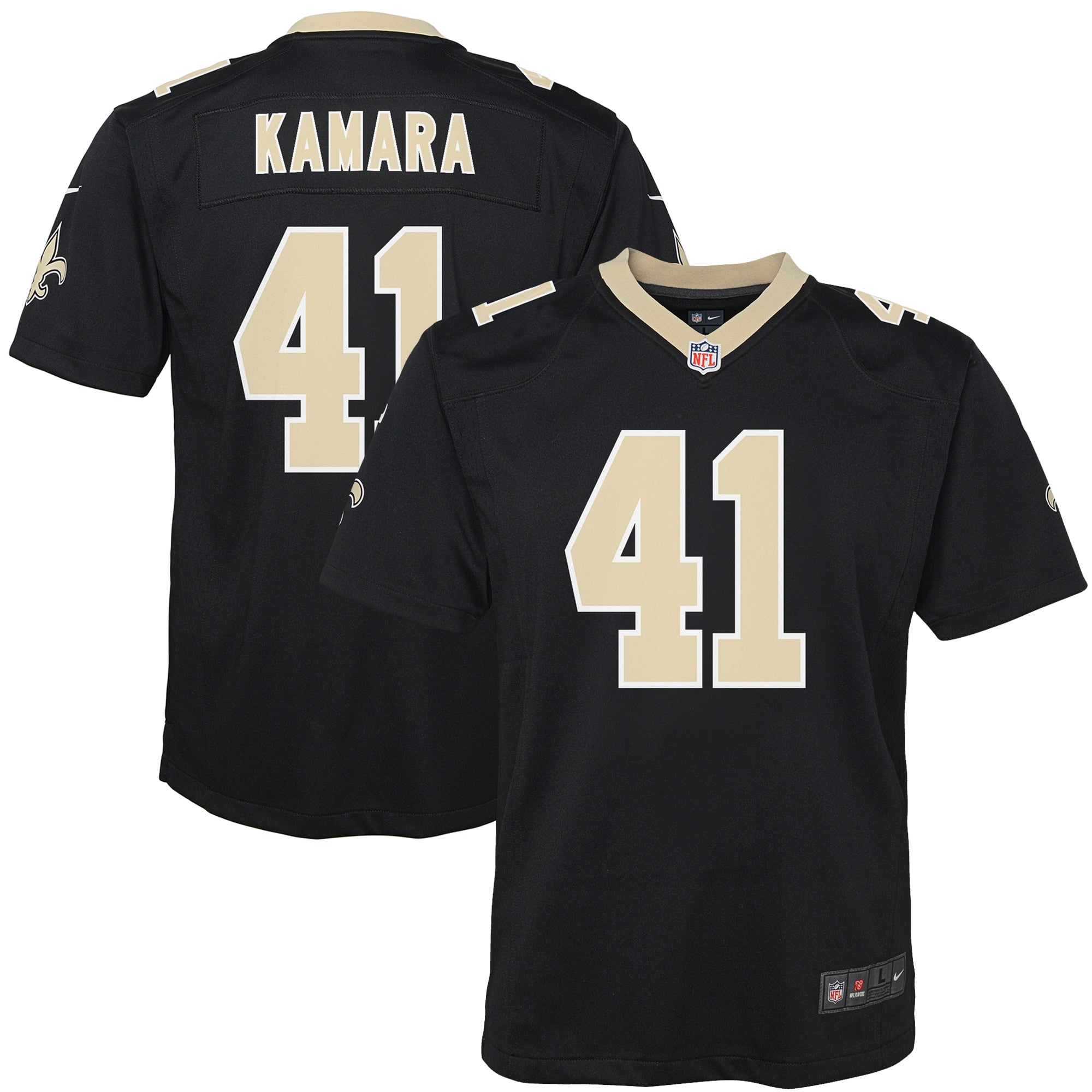 Alvin Kamara New Orleans Saints Nike Youth Gameday Golds Alternate Game Player Jersey - Gold/Black/White