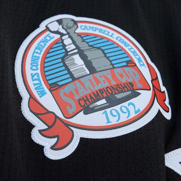 Mario Lemieux Pittsburgh Penguins Captain Patch 1991/92 Blue Line Player Jersey - Black