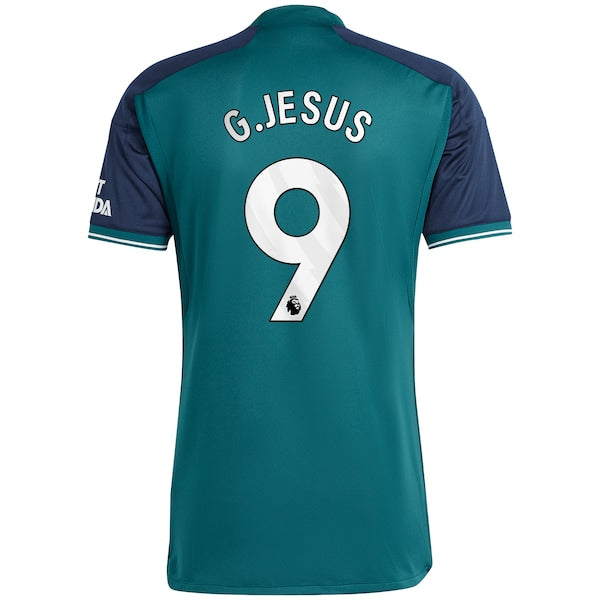 Gabriel Jesus Arsenal adidas 2023/24 Third Replica Player Jersey - Green/Yellow