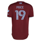 Jack Price Colorado Rapids adidas 2024 Club Authentic Player Jersey - Garnet