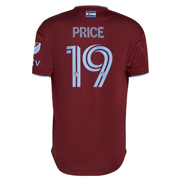 Jack Price Colorado Rapids adidas 2024 Club Authentic Player Jersey - Garnet