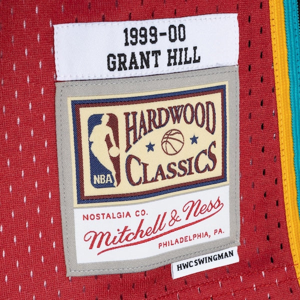 Grant Hill Detroit Pistons Hardwood Classics 1999/00 Split Swingman Jersey - Teal/Red