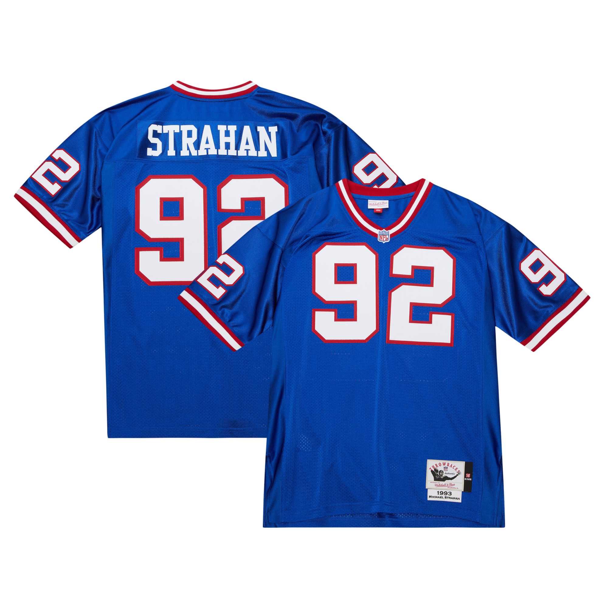 Michael Strahan New York Giants 2007 Authentic Throwback Retired Player Jersey - White/Royal